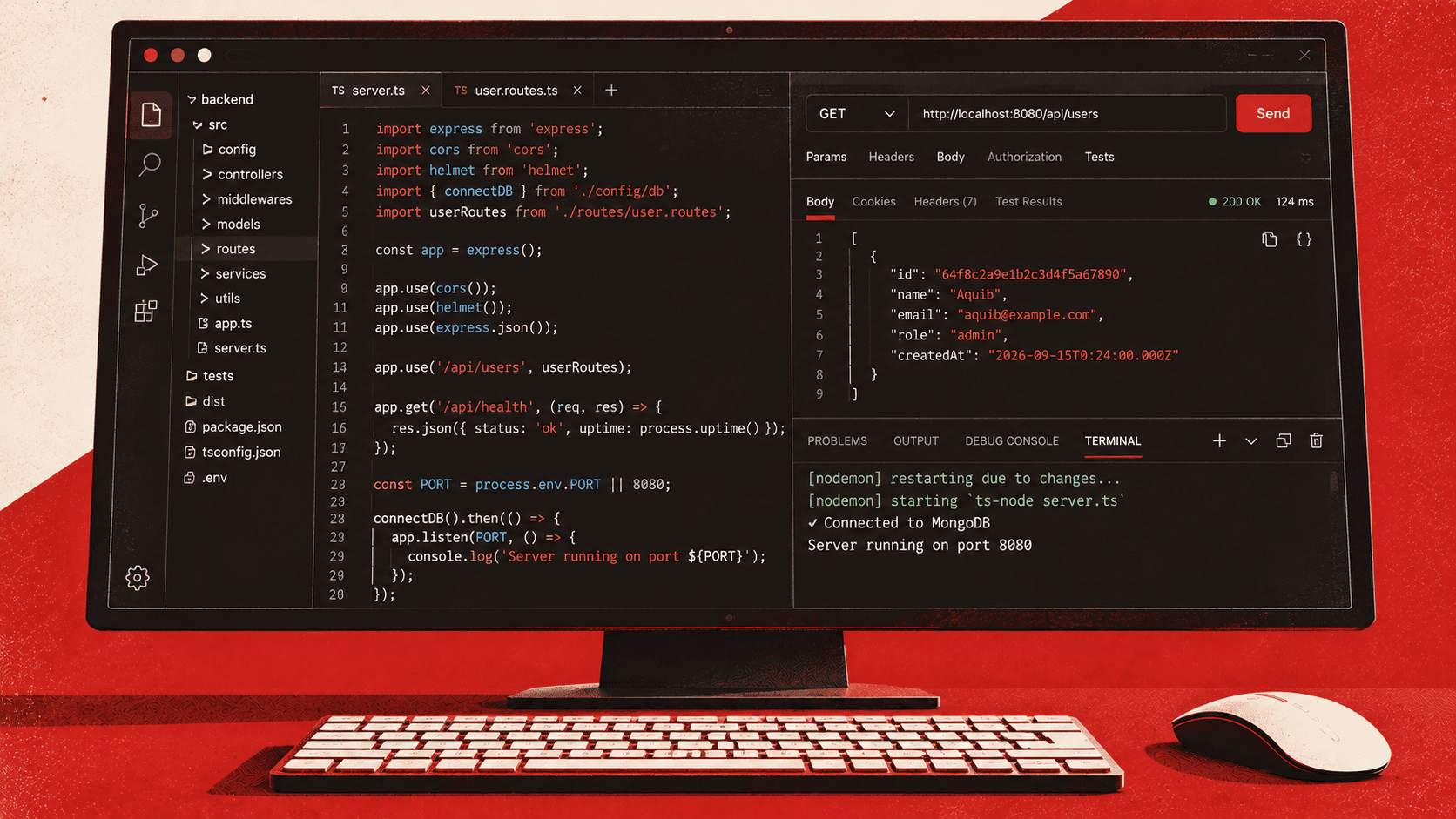 Backend services, APIs, databases, and application systems
